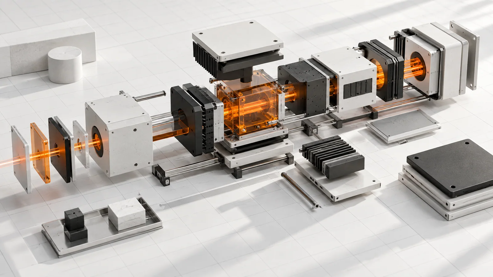 Sistema modular mecanizado unido por un núcleo ember.